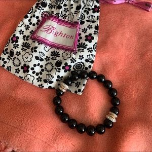 NWOT Brighton Black Agate Stretch Bracelet